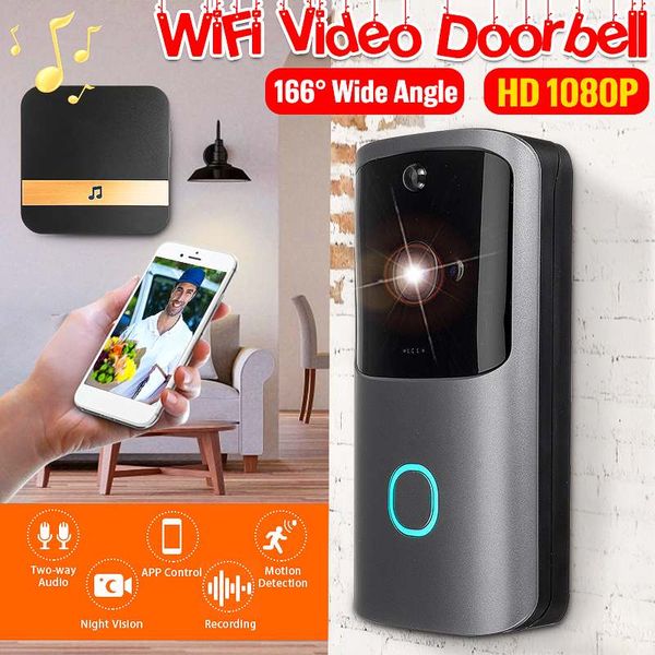 

video door phones 1080p two-way wireless security doorbell hd visual intercom bell camera with indoor chime support cloud service