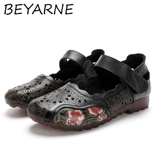

beyarnegenuine leather new fashion handmade comfortable flat bottom round toe casual retro women shoes oxfords flats for women, Black