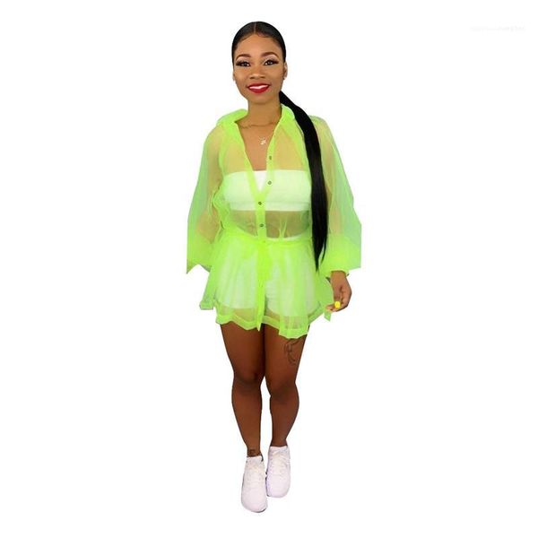 

designer mesh sheer light color coat fashion long sleeve lapel neck coat women clothes women coats, Black;brown