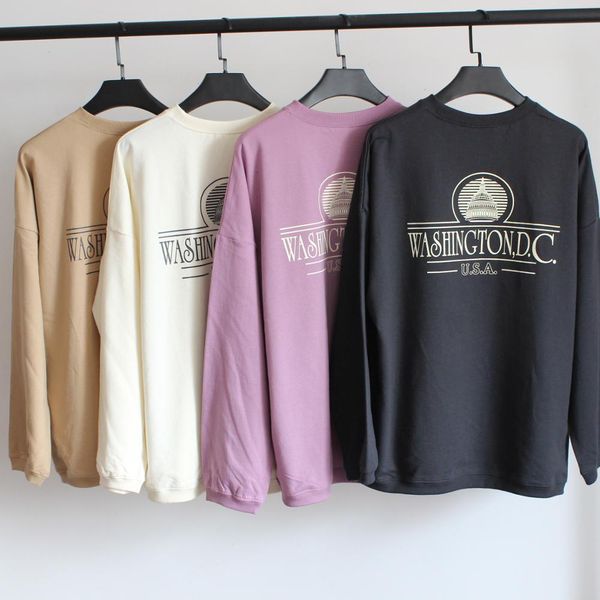 

qooth women o-neck oversize washingtonn japanese style harajuku students long pullovers womens sweatshirt qh2373 drop shipping, Black