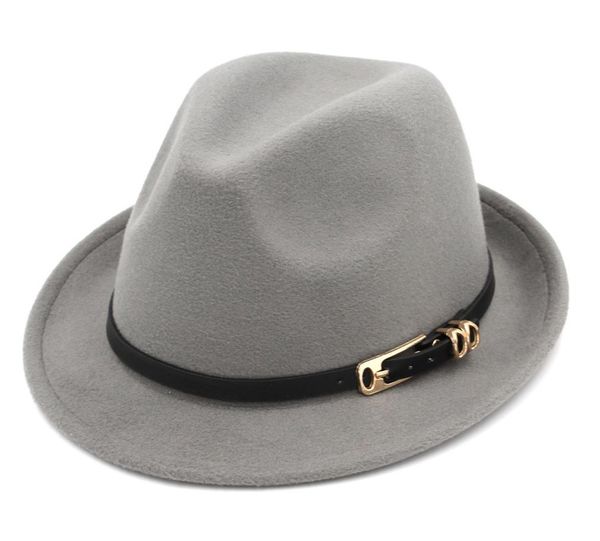 

stiff brim new fashion felt jazz hats classic elegant solid fedora outdoor multicolor casual trilby party beach street caps, Blue;gray