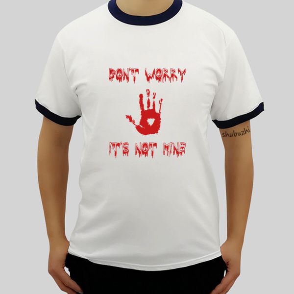 

brand tshirts mens fashion tee don't worry it's not mine bloody hand stamp men's t-shirt summer male raglan sleeve t-shirt