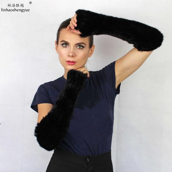 

five fingers gloves linhaoshengyue winter for women colored glove 20cm 30cm 40cm, Blue;gray