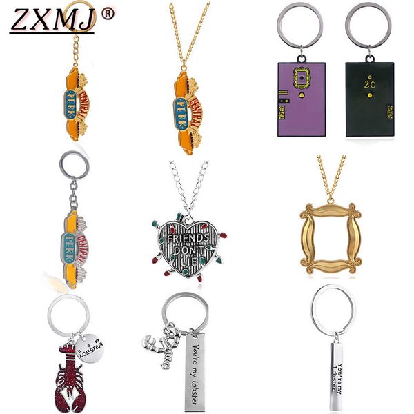 

zxmj tv friends necklace pendant central perk rahmen lobster teapot love keychain keyring charm jewelry for fans gift new, Silver