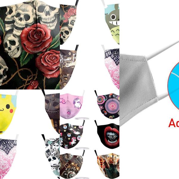 

big anti print face mouth fabric masks unicorn mouth cover reusable protection dust onv41