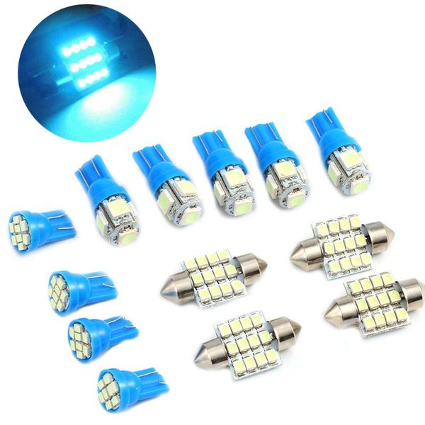 

13x car interior led lights for dome license plate lamp 12v car accessories kit wholesale
