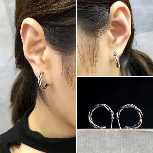 

punk thorns metal hoop earrings gifts for women girl friends cool simple daily plant earrings 2020 hip hop statement jewelry new, Golden;silver