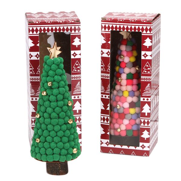 

christmas decorations tree homemade detachable mini colored hair balls ornaments kids decorate gifts toy activity