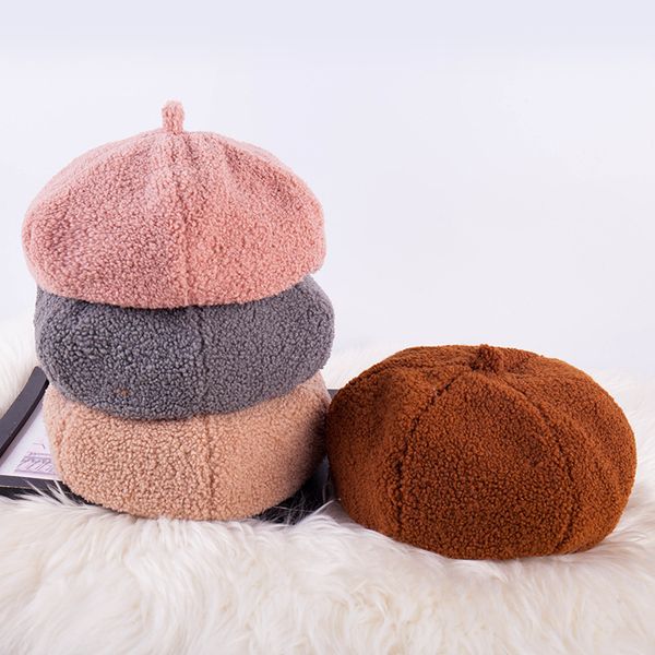 

berets lady spring winter hat painter style women wool vintage solid color caps female bonnet warm walking cap, Blue;gray
