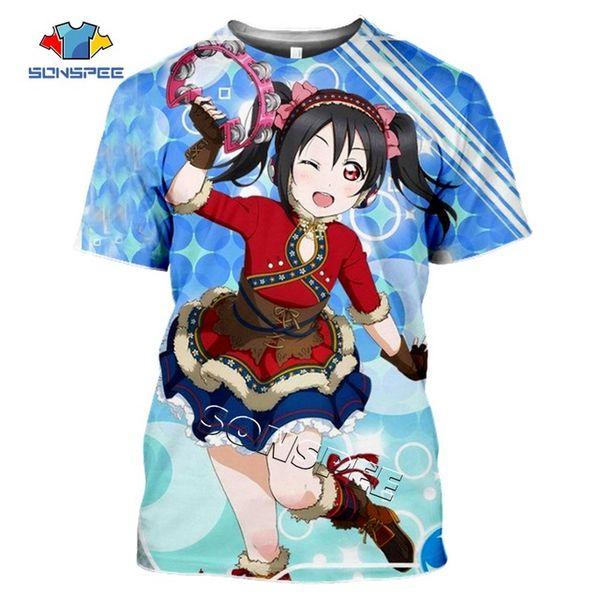 

summer men anime loli girl love live clothing 3d print shirts kawaii hippie humor men clothing