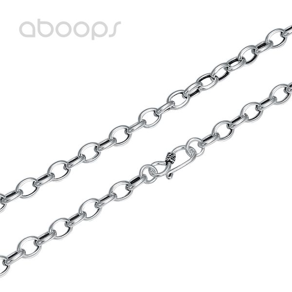 

vintage 925 sterling silver oval link chain for men women 4/5/6mm,ing