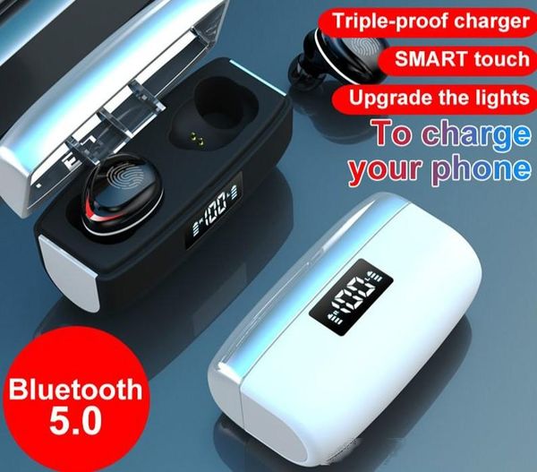 

ai smart touch wireless earbuds tws bluetooth 5.0 earphone mini sports headset power led digital display hifi sound waterproof noise w15