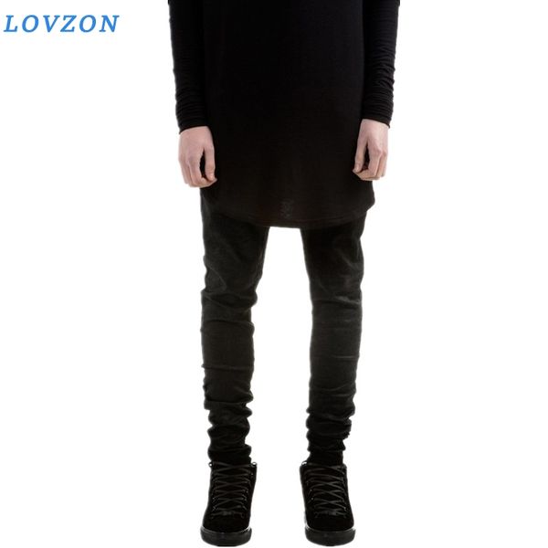 

men's jeans lovzon fashion mens black skinny pants hip hop men denim joggers pencil trousers, Blue