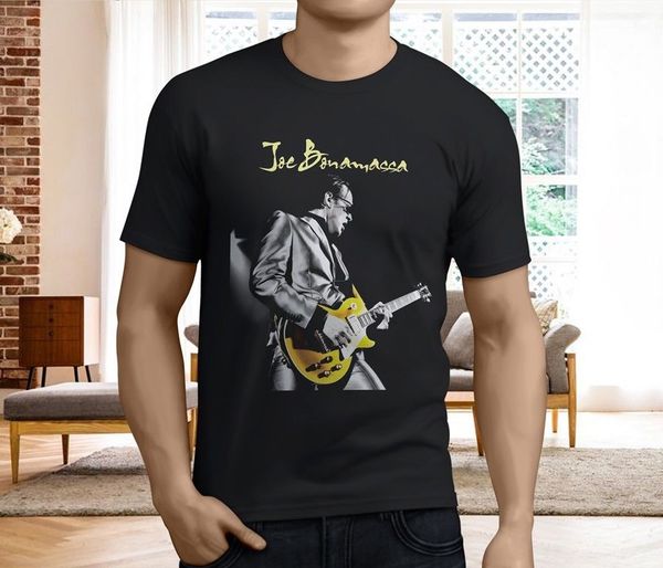 

new popular joe bonamassa blues guitarist legend men's black t-shirt size s-3xl