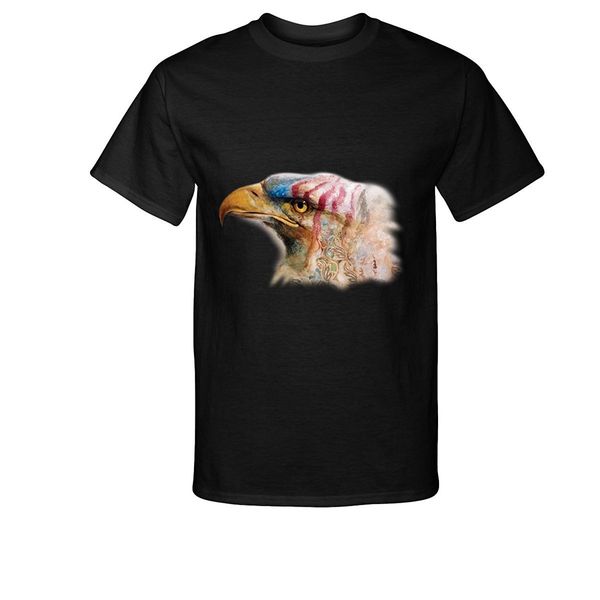 

2019 new fashion tee shirt casual american flag eagle t-shirt