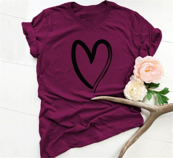 

comfortable cotton love short sleeve women t-shirt quick dry t-shirts casual running womens summer simple and, White;black