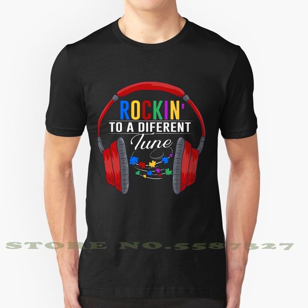 

autism rockin' to a different tune autism awareness sensory headphones summer funny t shirt for men women awareness autism