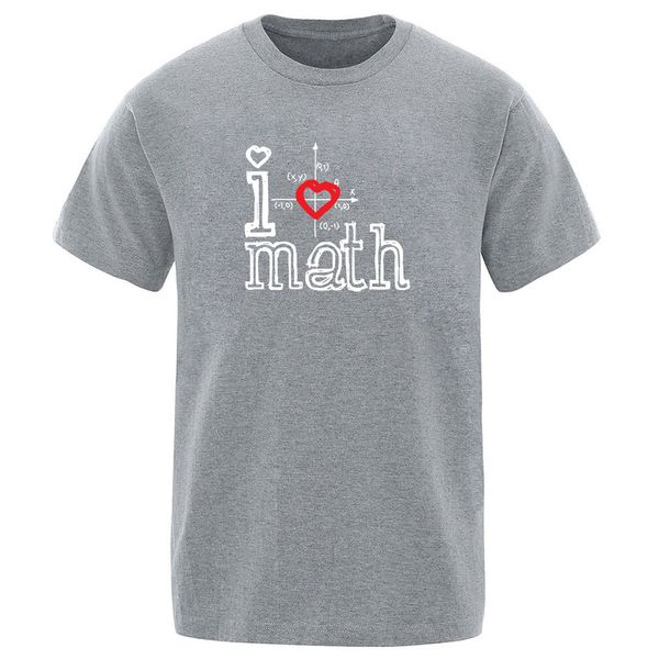 

2020 мужской сплошной цвет короткий рукав вершины i love math простой смешные печати летний хип-хоп tshirt сплошной цвет мужчин шеи экипажа