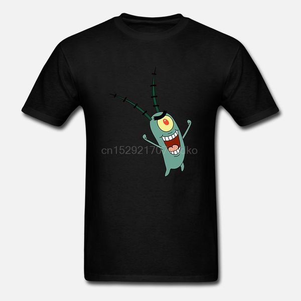 

printed men t shirt cotton o-neck tshirts plankton short-sleeve women t-shirt