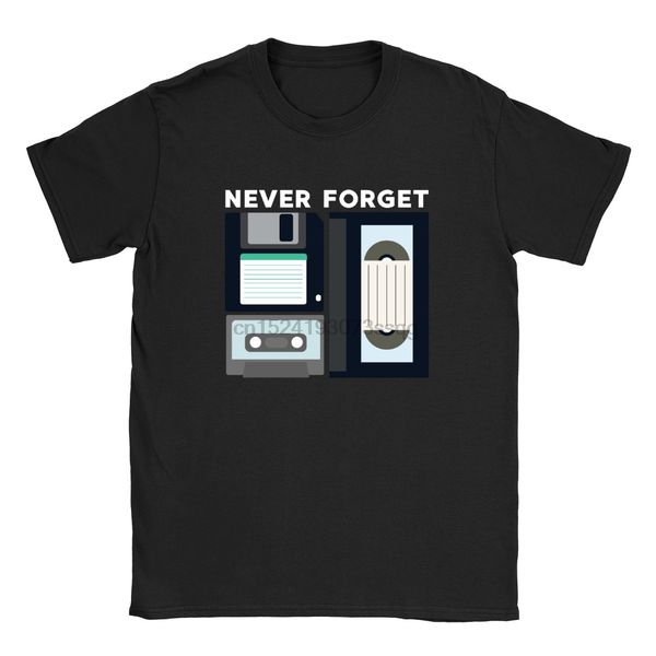 

никогда не забывайте mens t-shirt смешные ретро vhs cassette floppy подарок для папы вверх