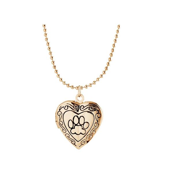 

valentine lover gift animal dog print p frames can open locket necklaces heart pendants fit necklace women,gold, Silver