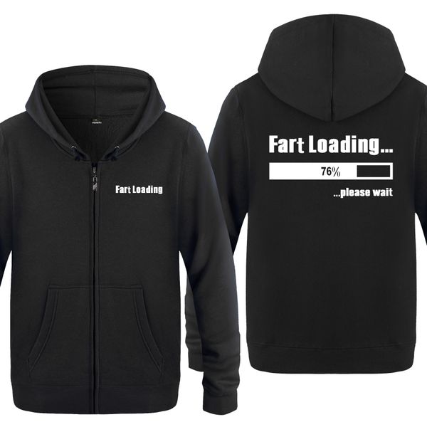 

fart loading joke funny creative sweatshirts men 2018 mens zipper hooded fleece hoodies cardigans