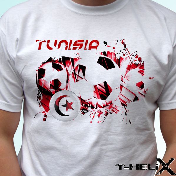 

tunisia football flag - white t shirt - mens womens kids baby sizes custom printed tshirt,hip hop funny tee