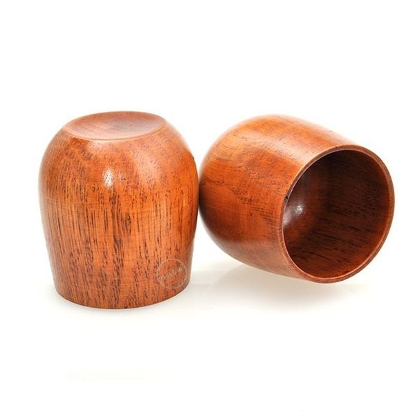 

portable tea cup natural wooden round coffee cups classical big belly beer tumbler for home office deskgifts durable 6 3yf bb