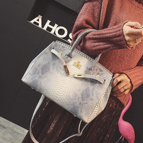

luxury crossbody designer handbag womens satchel bag purse printed snake crocodile skin female jelly shoulder bag tote python