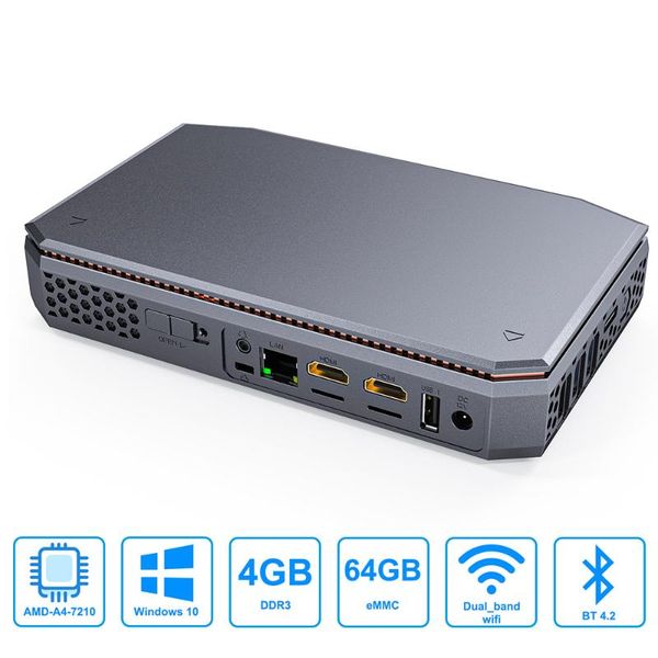 

2020 new t12 amd a4-7210 windows 10 mini pc 2.4g 5g wifi 1000m lan bluetooth 4gb 64gb usb hdmi hd computer pc