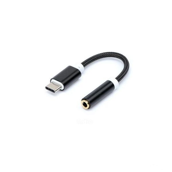 

audio adapter nylon braided 12cm male type-c to 3.5mm jack female audio aux cable covertor for nexus 5x 6p / oneplus 2 / lumia 950 950xl1