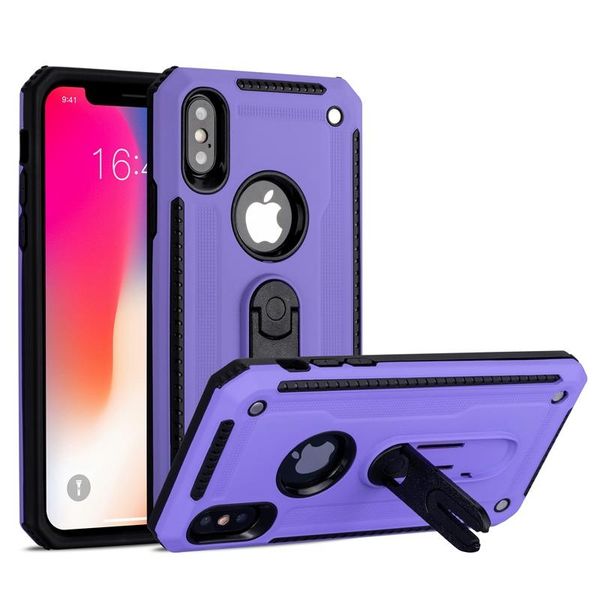 

phone case for iphone x luxury magnetic armor holder shell anit-fall shockproof pc hard back cover with 360 rotation kickstand