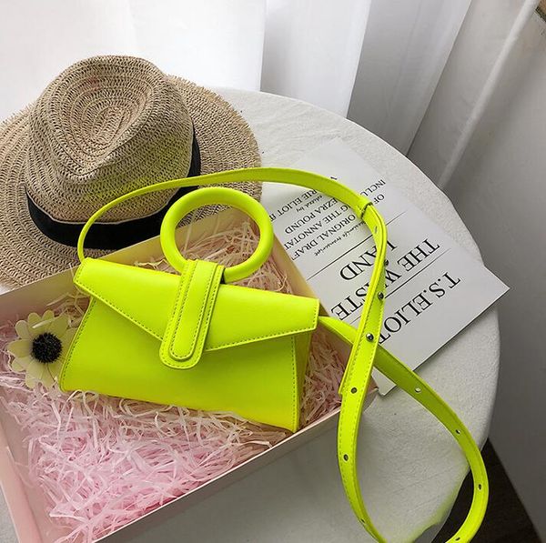 

Fashion Women Shoulder Bags Ring Crossbody Lady Plain Hansbags Small Candy Color Girl Gift Sister Bag