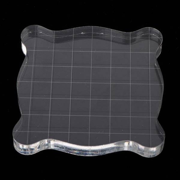 

clear acrylic block stamp blocks with grid stamping craft tool diy 75x75mm