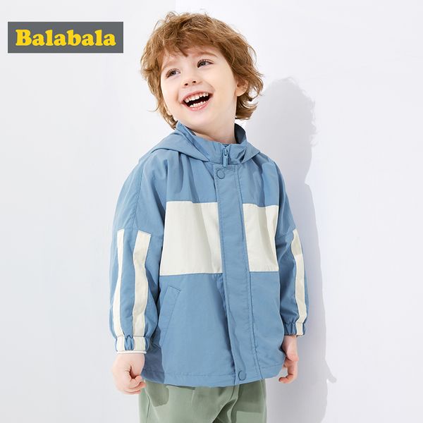 

balabala boys windproof jacket children clothing 2020 new baby autumn clothing casual hooded popular retro jacket, Blue;gray