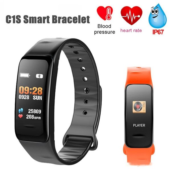 

c1s smart wristbands activity heart rate blood pressure monitor fitness trackers waterproof smart bracelet for ios android smartphones