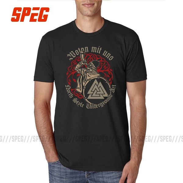 

causual футболка мужской вотан mit uns viking north стиль мужского tshirt с коротким рукавом tee o шеи команды одежда урожай printed xxxl му