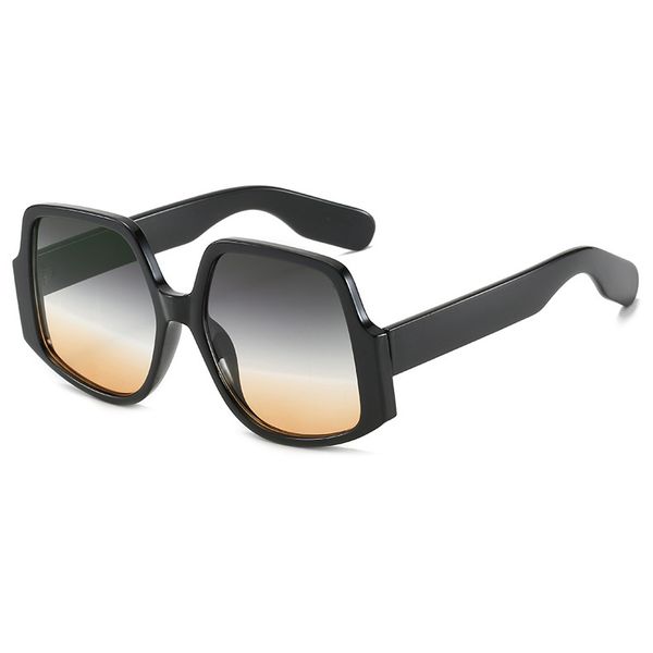 

sunglasses 2021 oversized women polygon frame retro fashion brand designer plastic material lenses 9076 uv400 eyewear, White;black
