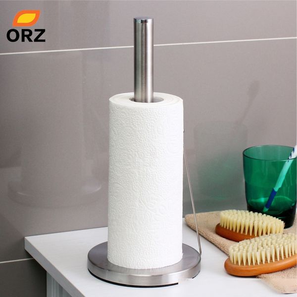 

orz stainless steel roll paper stand holder rack tissue box toilet paper holder kitchen storage organizer bathroom shelf t200425