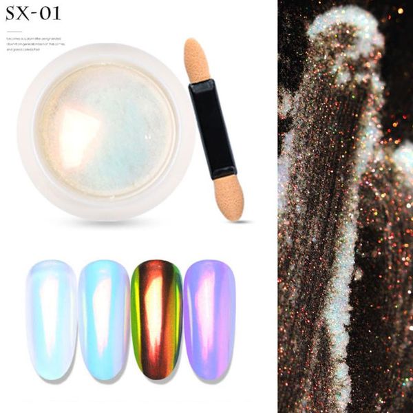 

nail glitter diy pigment pearl lustre gel polish powder easy coloring art manicure fairy decorative mirror effect salon shiny, Silver;gold