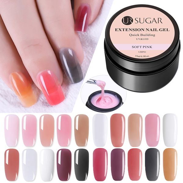 

nail gel ur sugar poly building crystal jelly extension uv led hard acrylic builder art polymer 30ml, Red;pink