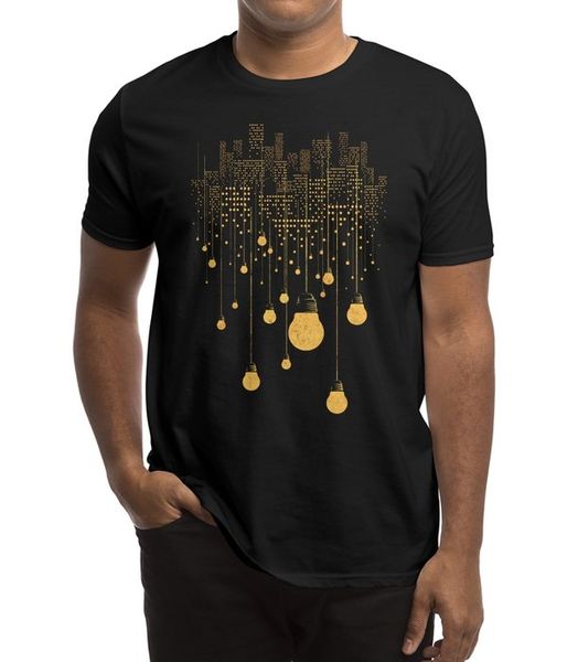 

new men casual printed t shirt the hanging city (black variant) short sleeve t-shirts tee