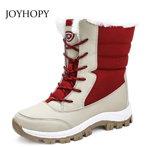 

high warm cotton boot women 2020 new winter with plush snow shoes female cold-resistant outdoor waterproof ankle boots wb055, Black