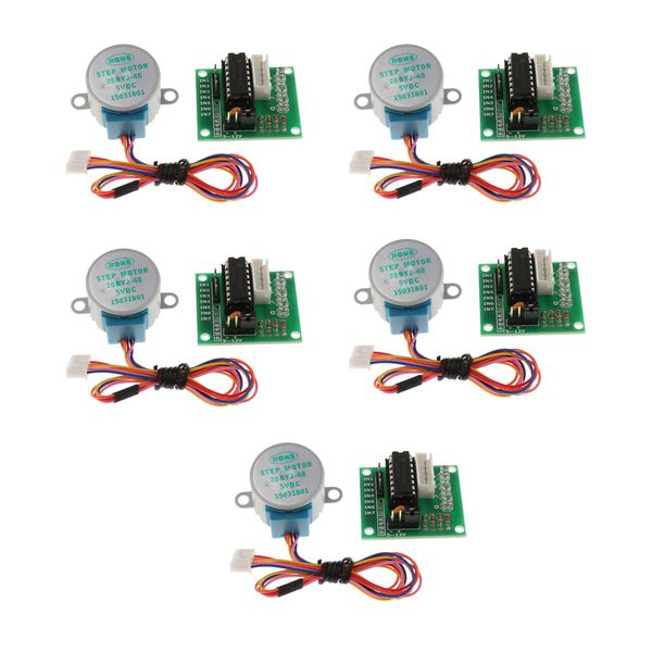 

5pcs dc 5v stepper motor 28byj-48 uln2003 driver test module board for