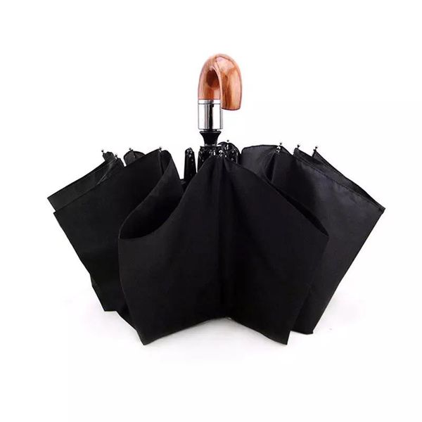 

matic складной зонтик имитация мужской wood handle сильный ветрозащитный сверхширокий открытый крюк ручки черный синий дождь зонтики bbyaan