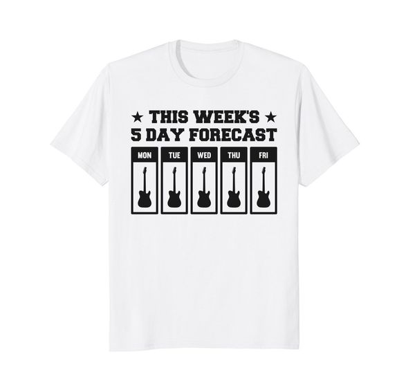 

2019 fashion this week's 5 day forecast electric guitar player t-shirt tee shirt
