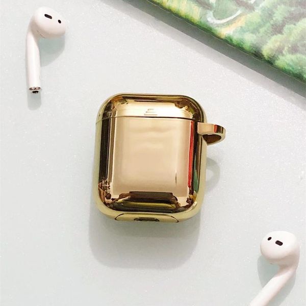

fashion airpods case electroplating all-inclusive protective cover for airpods1 / 2 bluetooth headset protective shell 6 colors