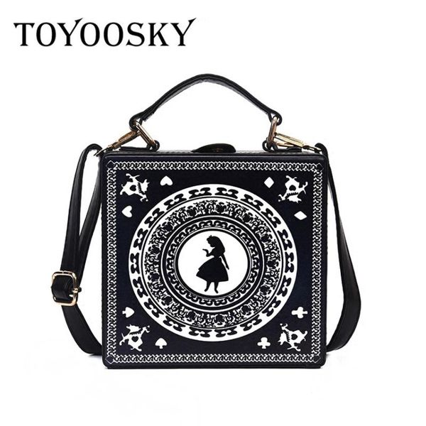 

toyoosky good quality fashion style box shape pu leather rivet ladies handbag shoulder bag women's crossbody messenge sac a main