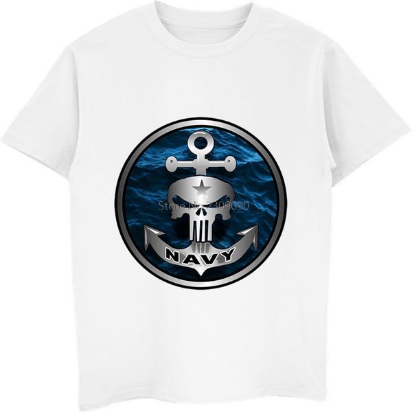 

new punisher skull ships anchor navy t-shirt men's cotton short sleeve t shirt casual male cool shirts hip hop tees