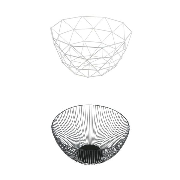 

2-pc wire fruit basket bowl food serving bowl